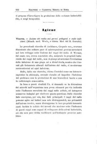 Gazzetta medica Malpighi