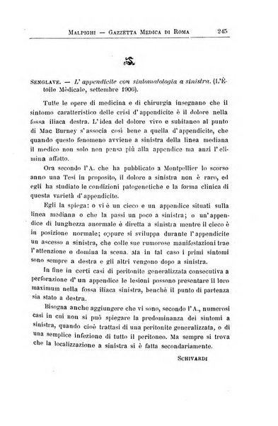 Gazzetta medica Malpighi