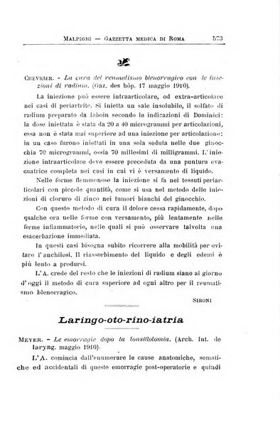 Gazzetta medica Malpighi