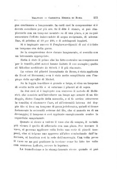 Gazzetta medica Malpighi