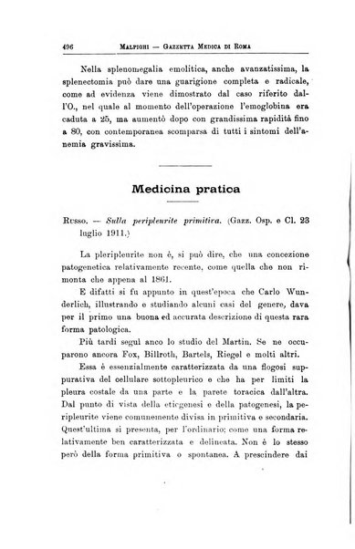 Gazzetta medica Malpighi