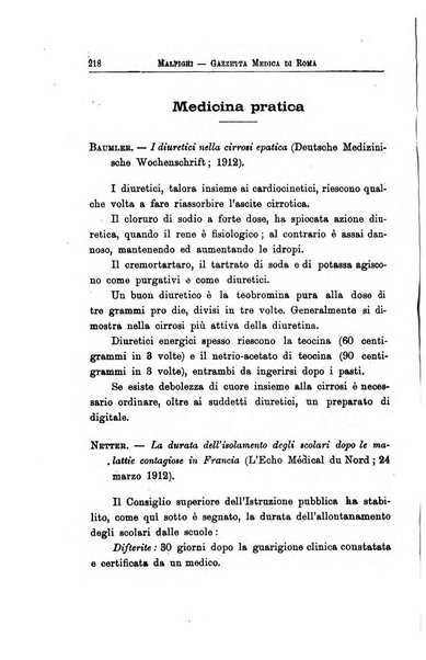 Gazzetta medica Malpighi