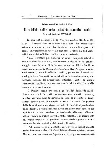 Gazzetta medica Malpighi