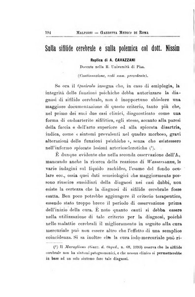 Gazzetta medica Malpighi