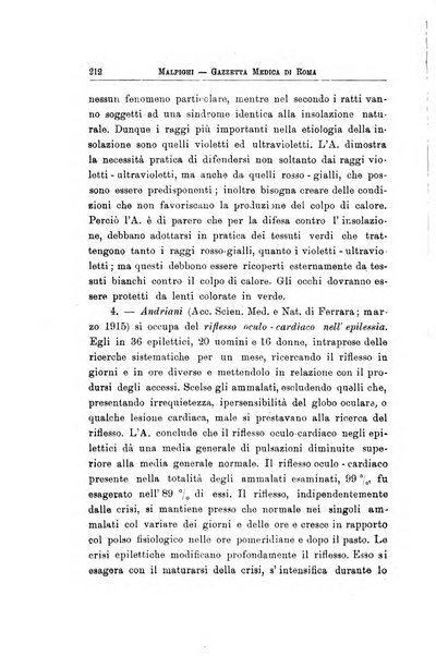 Gazzetta medica Malpighi