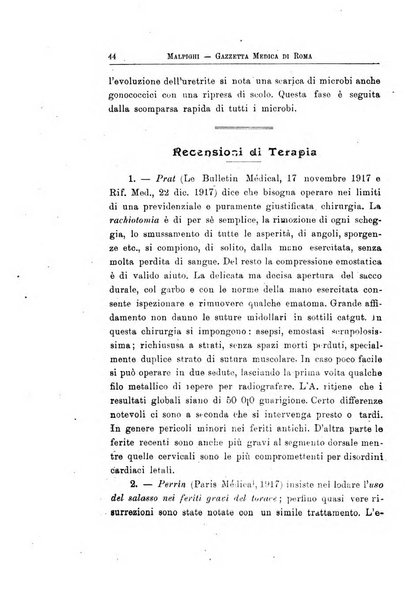 Gazzetta medica Malpighi