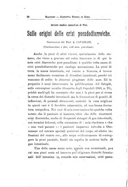 Gazzetta medica Malpighi