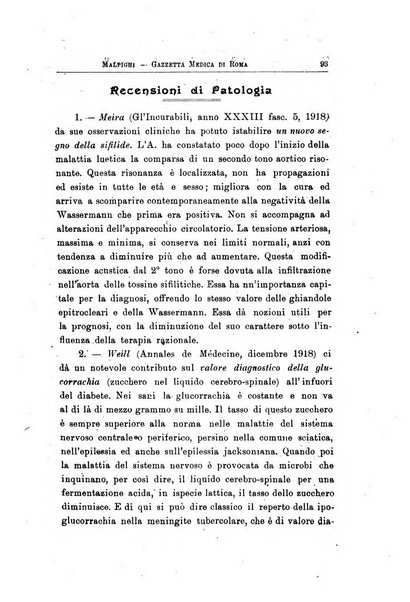 Gazzetta medica Malpighi