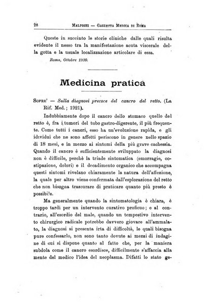 Gazzetta medica Malpighi