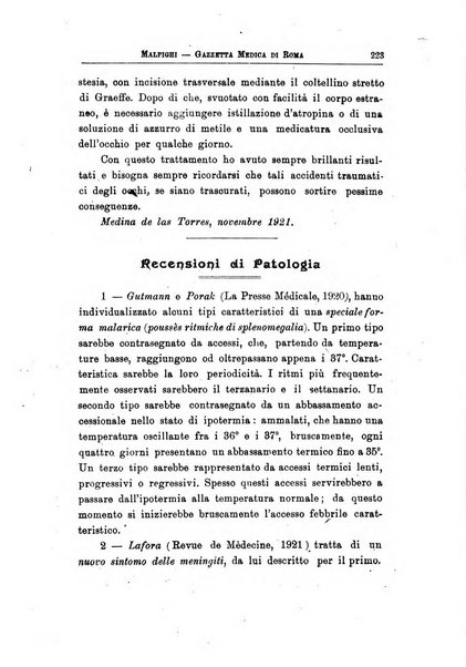 Gazzetta medica Malpighi