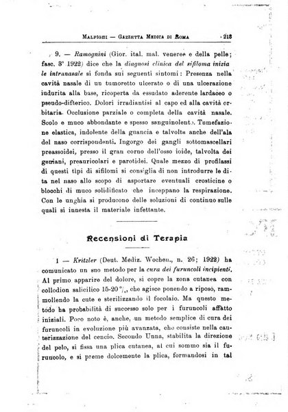 Gazzetta medica Malpighi