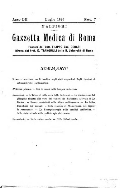 Gazzetta medica Malpighi