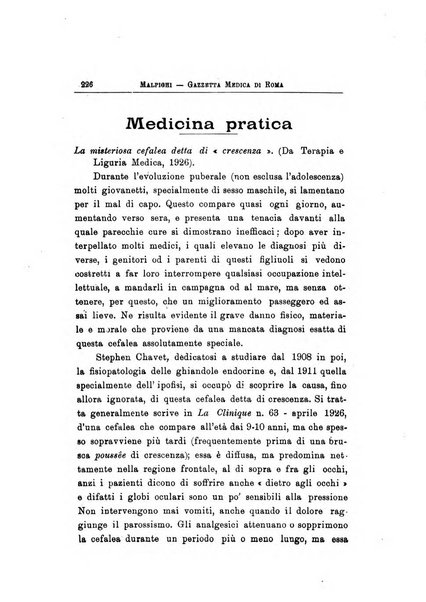 Gazzetta medica Malpighi