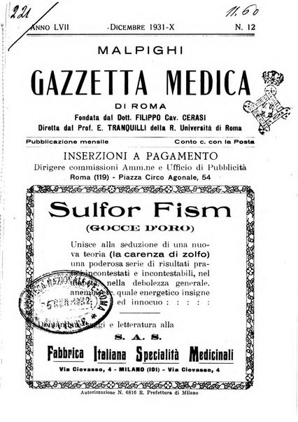 Gazzetta medica Malpighi