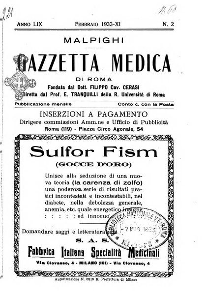 Gazzetta medica Malpighi