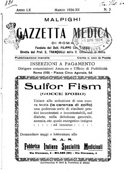 Gazzetta medica Malpighi