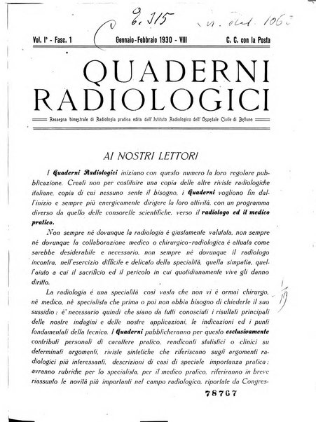 Quaderni radiologici rivista bimestrale di radiologia pratica