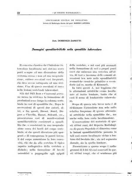 Quaderni radiologici rivista bimestrale di radiologia pratica