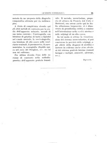 Quaderni radiologici rivista bimestrale di radiologia pratica