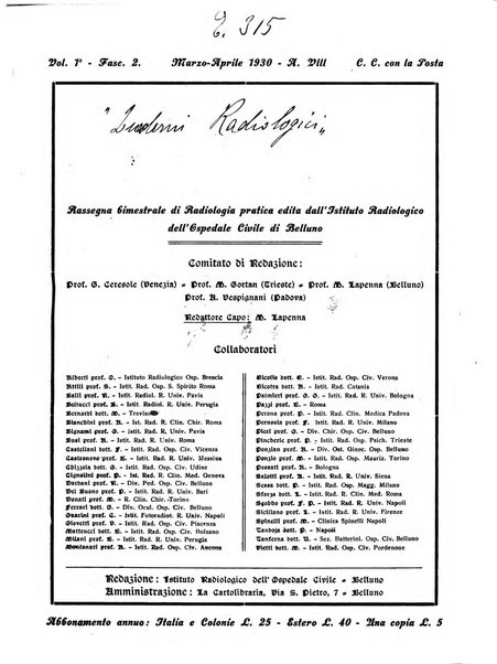 Quaderni radiologici rivista bimestrale di radiologia pratica