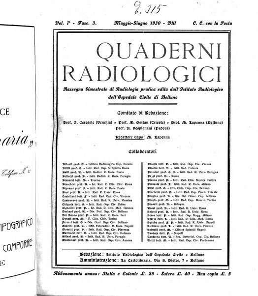 Quaderni radiologici rivista bimestrale di radiologia pratica