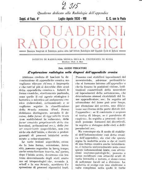 Quaderni radiologici rivista bimestrale di radiologia pratica