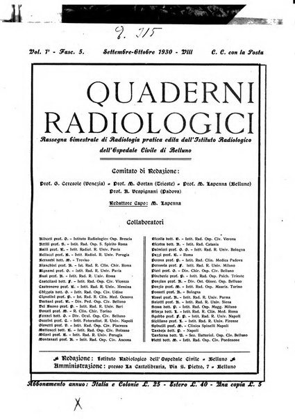 Quaderni radiologici rivista bimestrale di radiologia pratica