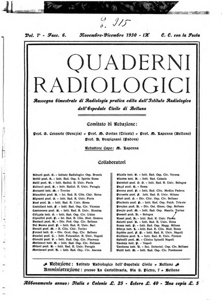 Quaderni radiologici rivista bimestrale di radiologia pratica