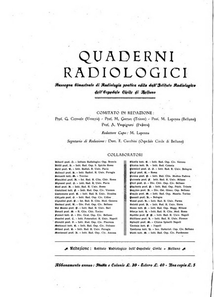 Quaderni radiologici rivista bimestrale di radiologia pratica