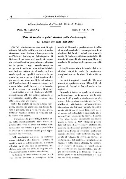 Quaderni radiologici rivista bimestrale di radiologia pratica