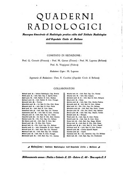 Quaderni radiologici rivista bimestrale di radiologia pratica