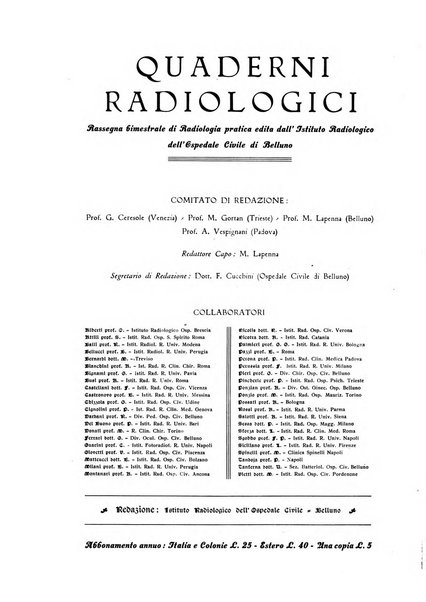 Quaderni radiologici rivista bimestrale di radiologia pratica