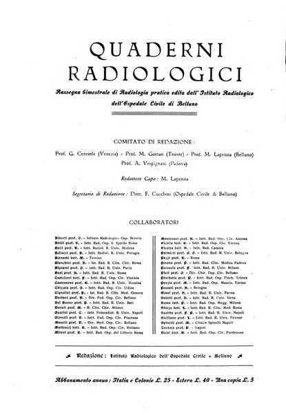 Quaderni radiologici rivista bimestrale di radiologia pratica