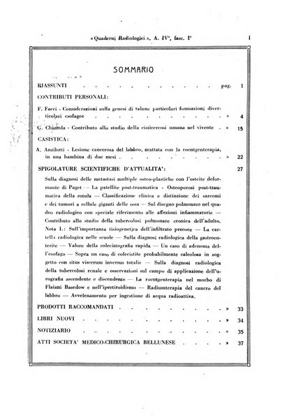 Quaderni radiologici rivista bimestrale di radiologia pratica