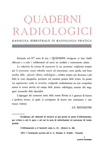 Quaderni radiologici rivista bimestrale di radiologia pratica