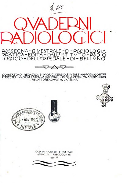 Quaderni radiologici rivista bimestrale di radiologia pratica