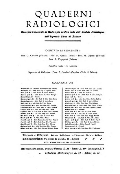 Quaderni radiologici rivista bimestrale di radiologia pratica