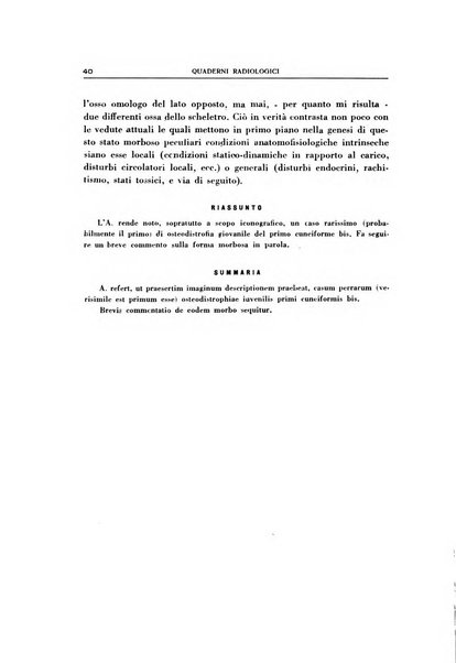 Quaderni radiologici rivista bimestrale di radiologia pratica