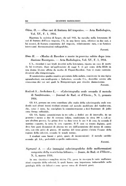 Quaderni radiologici rivista bimestrale di radiologia pratica