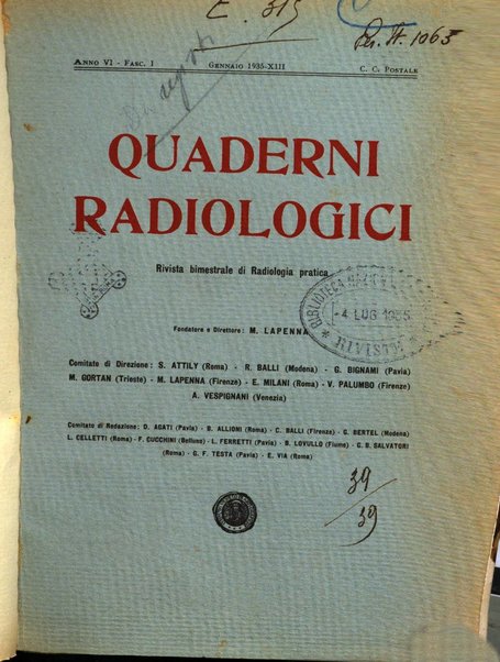 Quaderni radiologici rivista bimestrale di radiologia pratica