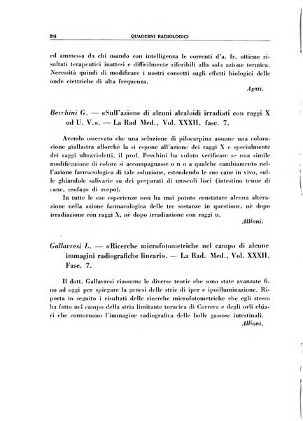 Quaderni radiologici rivista bimestrale di radiologia pratica