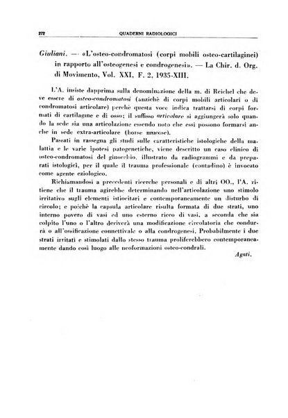 Quaderni radiologici rivista bimestrale di radiologia pratica