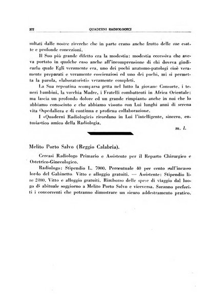 Quaderni radiologici rivista bimestrale di radiologia pratica