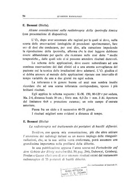 Quaderni radiologici rivista bimestrale di radiologia pratica