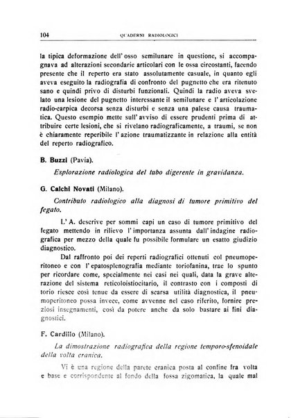 Quaderni radiologici rivista bimestrale di radiologia pratica