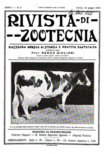 Rivista di zootecnia rassegna mensile di scienza e pratica zootecnica