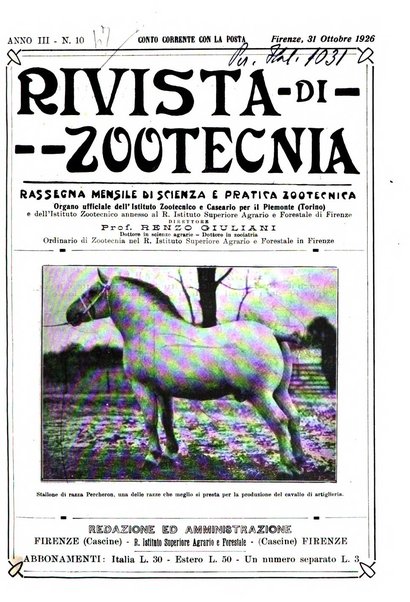 Rivista di zootecnia rassegna mensile di scienza e pratica zootecnica