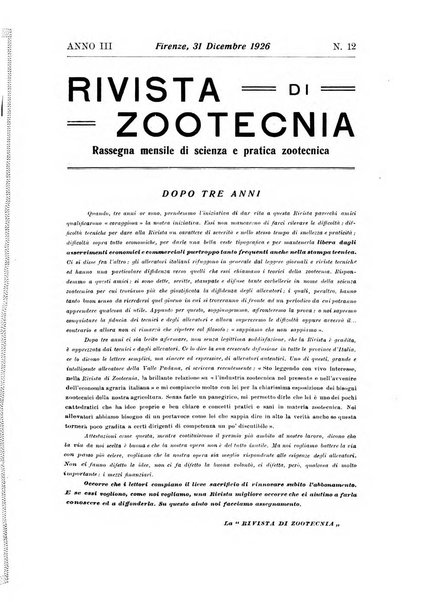 Rivista di zootecnia rassegna mensile di scienza e pratica zootecnica