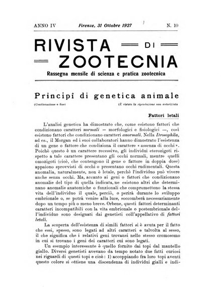 Rivista di zootecnia rassegna mensile di scienza e pratica zootecnica