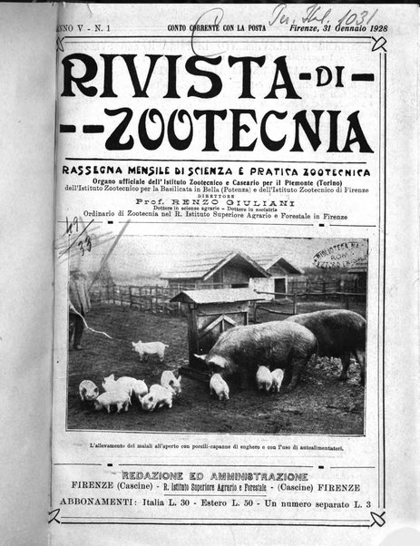 Rivista di zootecnia rassegna mensile di scienza e pratica zootecnica